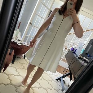 Vince Camuto white front zip dress